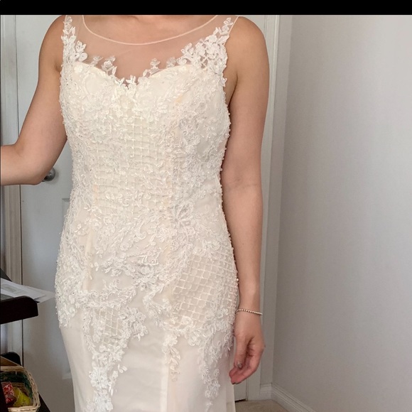 Boho Mermaid tail custom wedding dress (size 4) - Picture 5 of 5